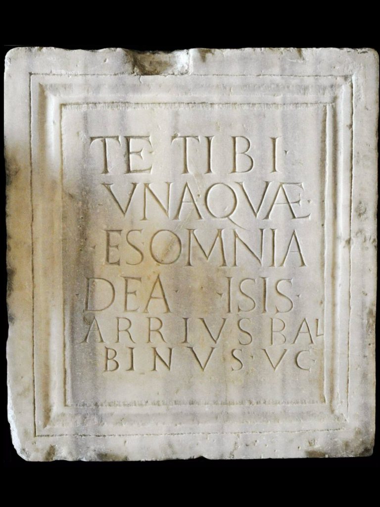 Iscrizione romana originale dea Iside