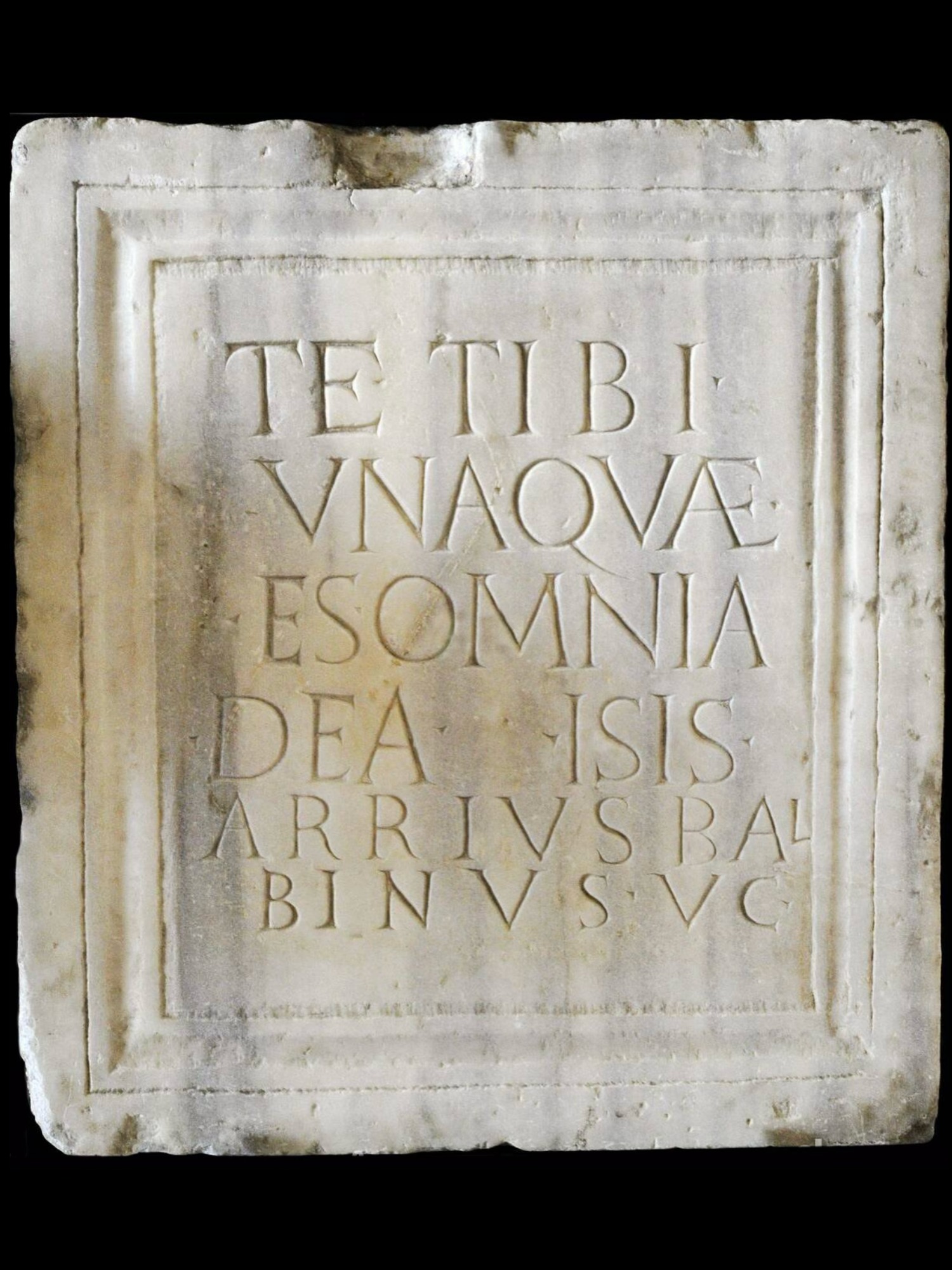 Iscrizione romana originale dea Iside